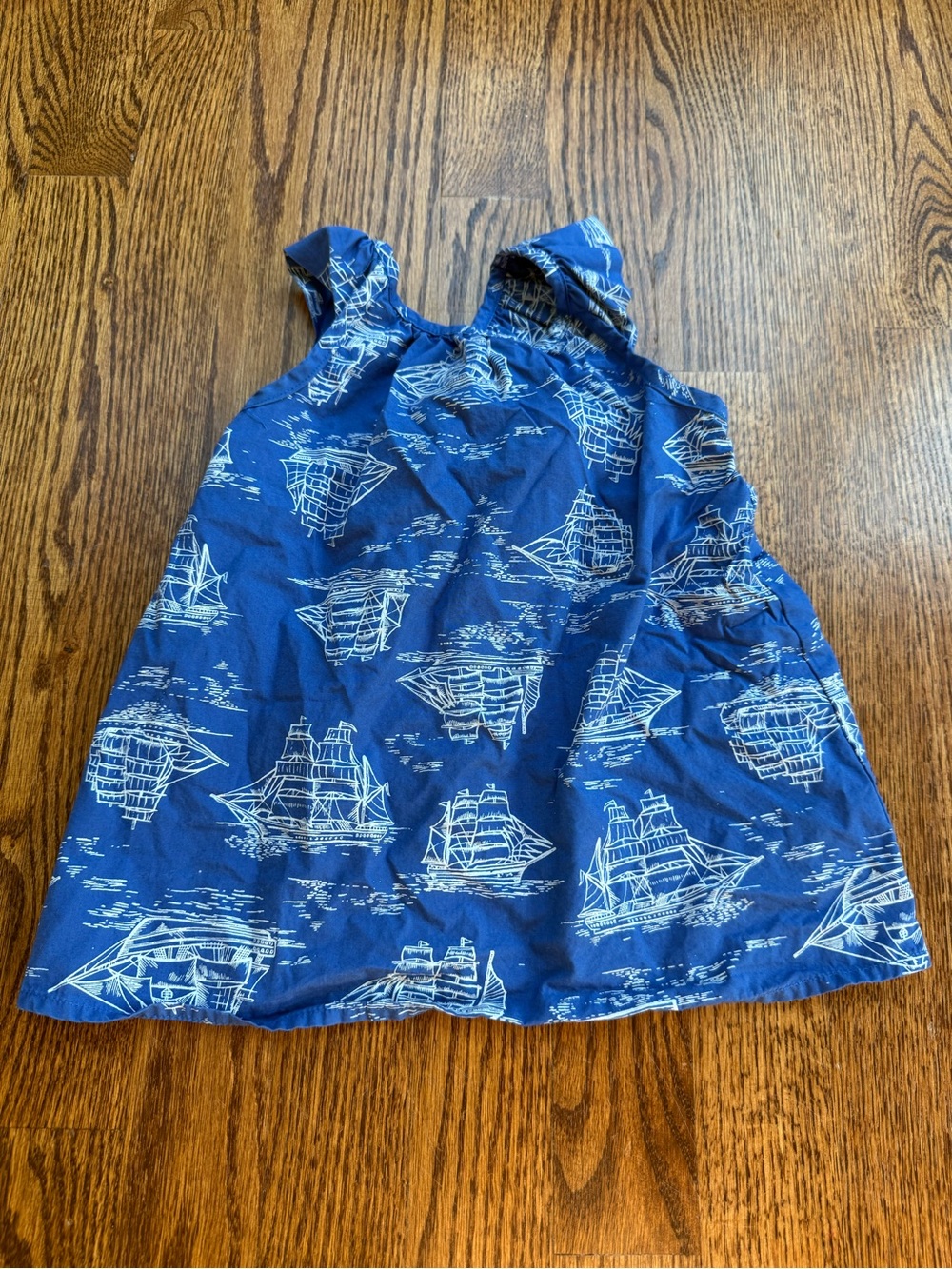Hanna Andersson Ruffle Nautical Sundress Sz 3